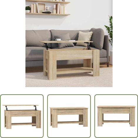 Mesa de comedor -  Mesa de centro madera de ingeniería roble Sonoma 101x49x52 cm