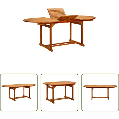 Mesa de comedor -  Mesa de jardín madera maciza de acacia (150-200)x100x75 cm