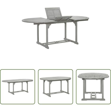 Mesa de comedor -  Mesa de jardín madera maciza de acacia gris 200x100x75 cm