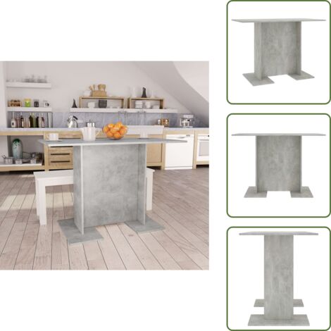 Mesa de comedor minimalista - vidaXL Mesa de comedor de madera gris hormigón 110x60x75 cm - Mesa de comedor de madera contrachapada