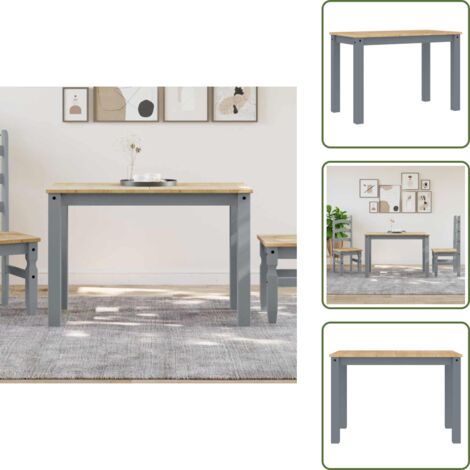 Mesa de comedor minimalista - vidaXL Mesa de comedor Panama madera maciza de pino gris 112x60x75 cm - Mesa de comedor elegante