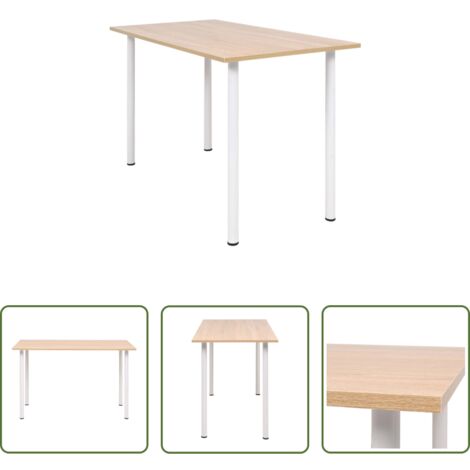 Mesa de comedor moderna -  Mesa de comedor 120x60x73 cm color roble y blanco