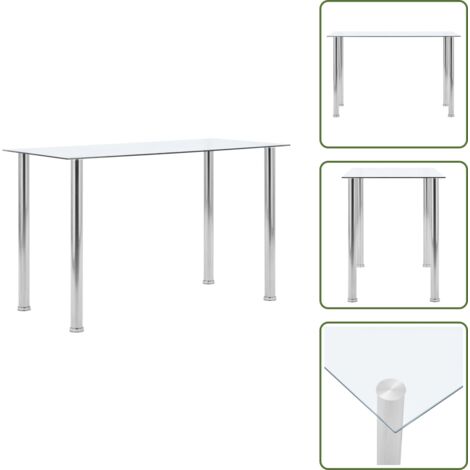 Mesa de comedor moderna - vidaXL Mesa de comedor vidrio templado transparente 120x60x75 cm -