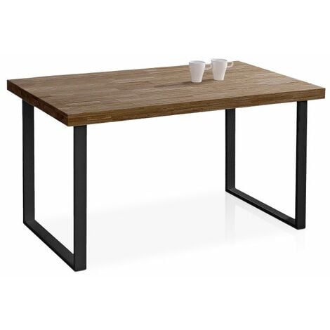 Mesa de comedor Natural Roble salvaje-blanco 140x80 cm