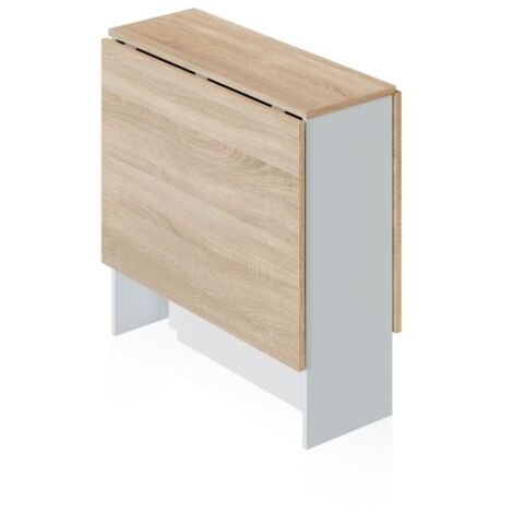 Mesa de comedor Nolix Blanco Artik (Blanco Mate) - Roble Canadian 77cm (ancho) x 78cm (alto)