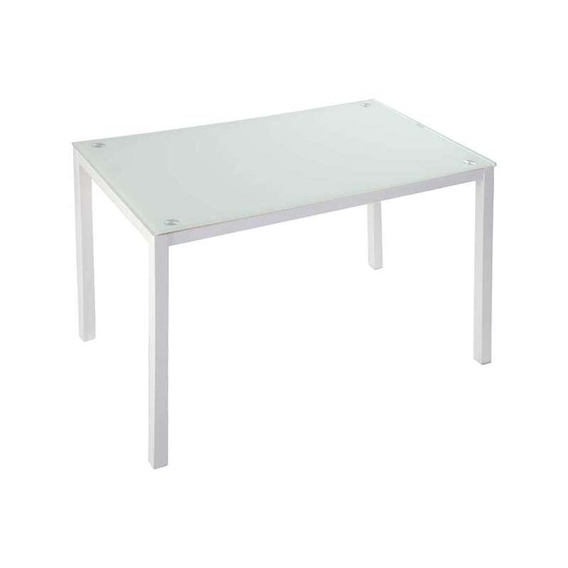 

Mesa de comedor Nuria cristal en acabado blanco 75 cm(alto)110 cm(ancho)70 cm(largo) Color Blanco