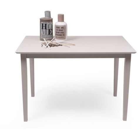 Mesa de comedor o cocina KANSAS sobre de MDF y patas de madera lacada en color gris 112x74x72 cm