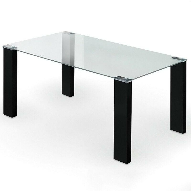 

Mesa De Comedor Oslo Negra De Negro Cristal Transparente Ancho: 90 Cm. X Largo: X Alto: 76 Cm.
