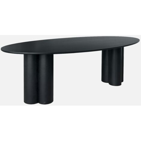 Mesa de comedor ovalada de madera de hevea para 8 personas, 220cm