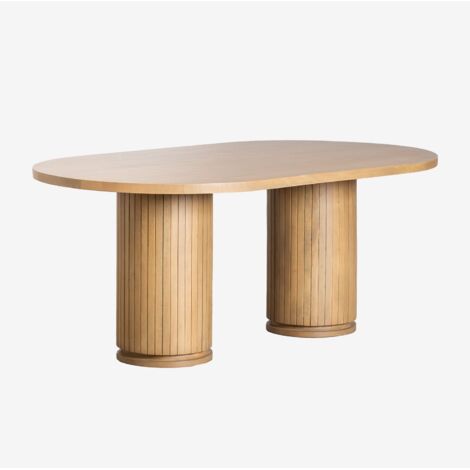 Mesa de Comedor Ovalada en Madera de Mango Analis SKLUM             