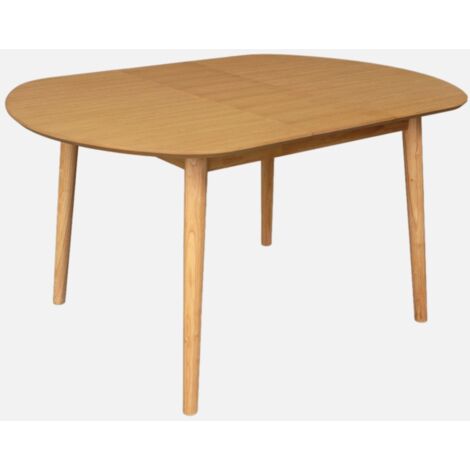 Mesa de comedor ovalada extensible de madera, 4-6 asientos