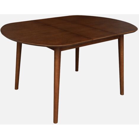 Mesa de comedor ovalada extensible de madera, 4-6 asientos