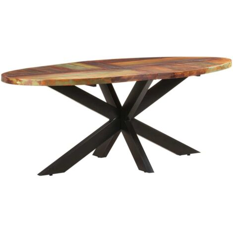 Mesa de comedor ovalada madera maciza reciclada 200x100x75 cm vidaXL