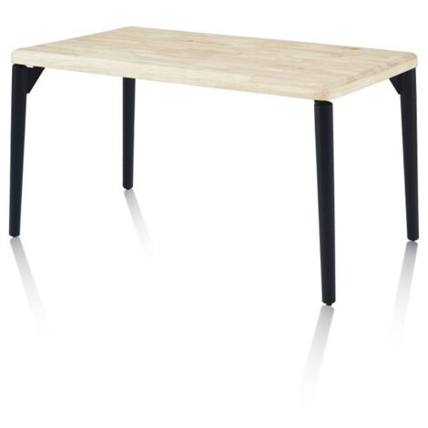 Mesa de comedor Padma 160 Negro - Roble 100cm (ancho) x 76cm (alto)