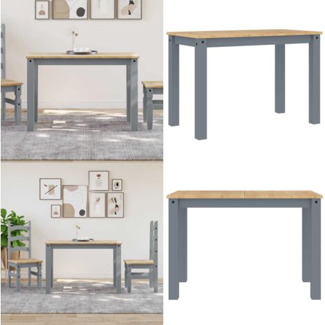 Mesa de comedor Panama madera maciza de pino gris 112x60x75 cm - Madera maciza - Pino gris