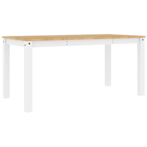 Mesa de comedor Panama madera maciza pino blanco 160x80x75 cm vidaXL