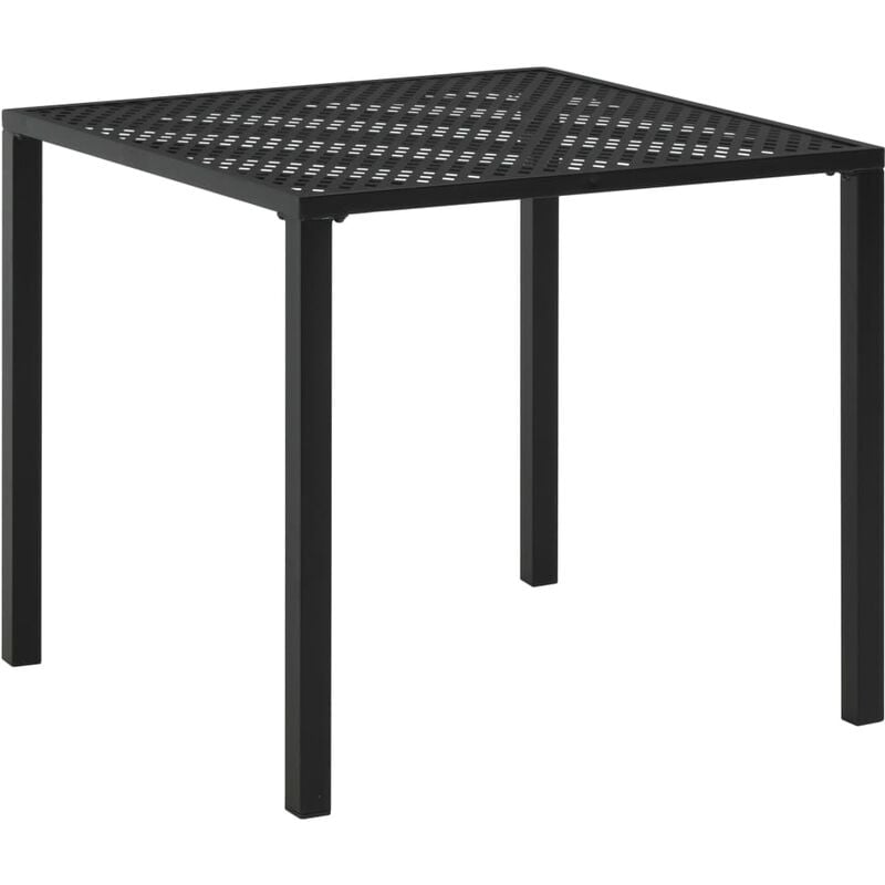 

Rogal Home&Deco Mesa de jardín de acero negro 80x80x72 cm