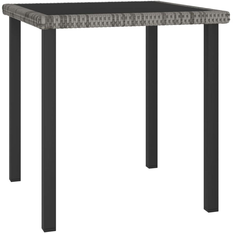 

Mesa de comedor para jardin ratan sintetico gris 70x70x73 cm