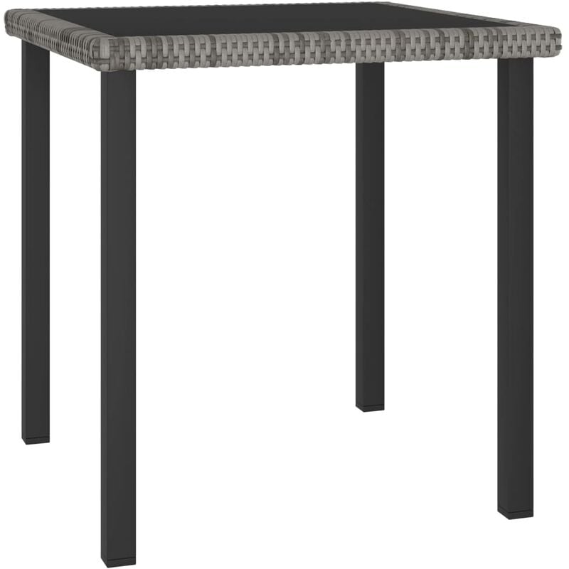 

Mesa de comedor para jardín ratán sintético gris 70x70x73 cm