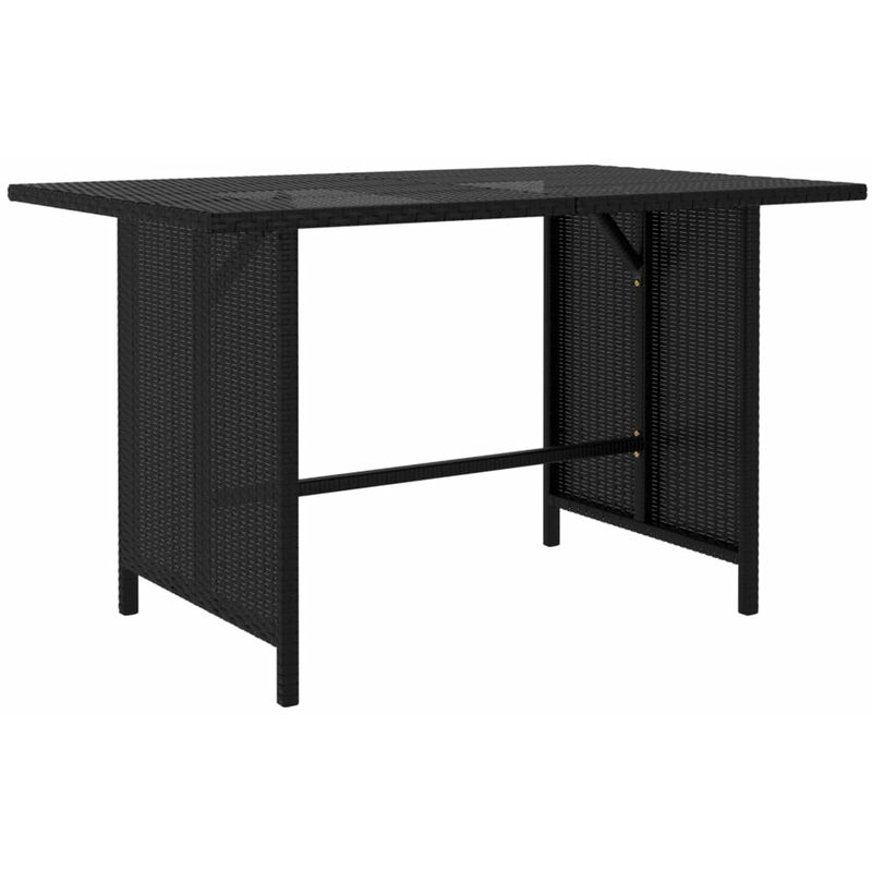 

Mesa de comedor para jardin ratan sintetico negro 110x70x65 cm