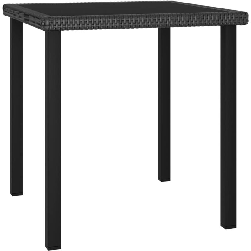 

Mesa de comedor para jardin ratan sintetico negro 70x70x73 cm