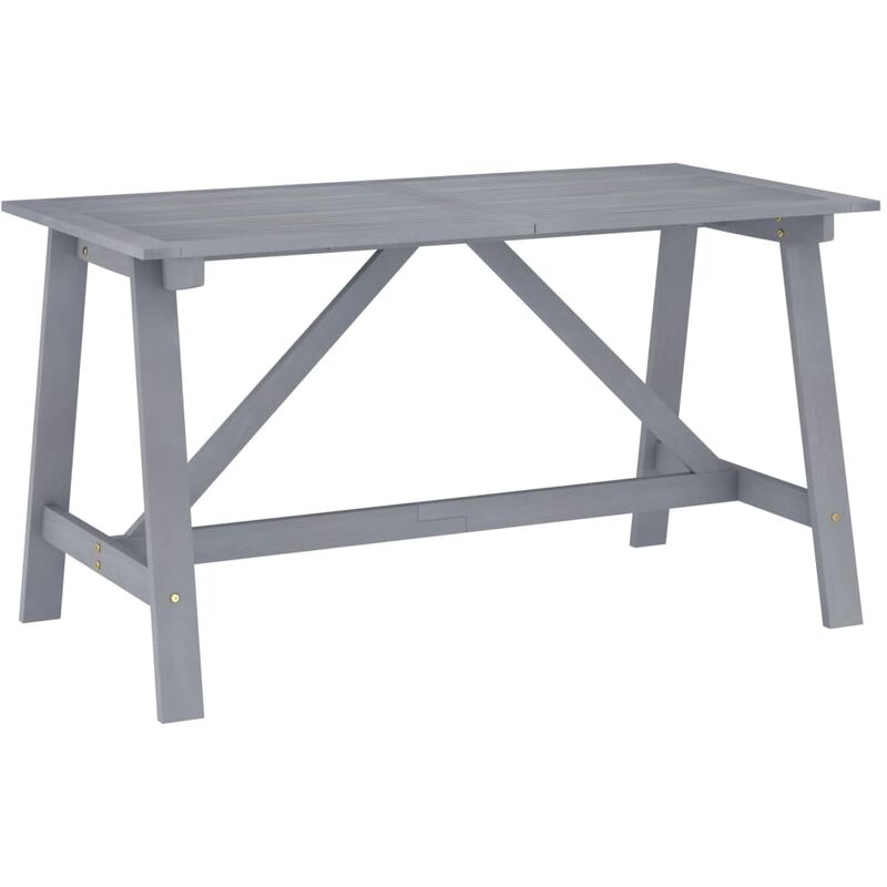 

Mesa de comedor para jardín madera maciza acacia 140x70x73,5 cm - Gris