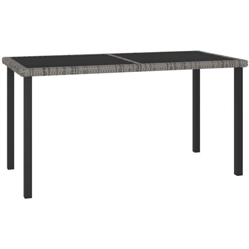 

Mesa de comedor para jardín ratán sintético gris 140x70x73 cm - Gris