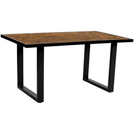 Mesa de comedor parquetado de madera de mango/dm  160x90x76