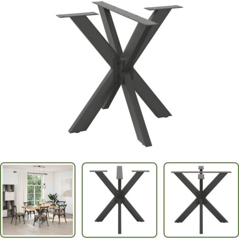 Mesa de comedor -  Pata de mesa de comedor forma araña antracita 85x85x(72-73) cm acero