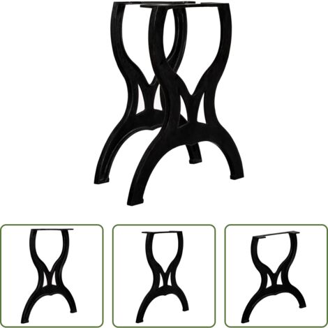 Mesa de comedor -  Patas de mesa de comedor 2 uds estructura X hierro fundido