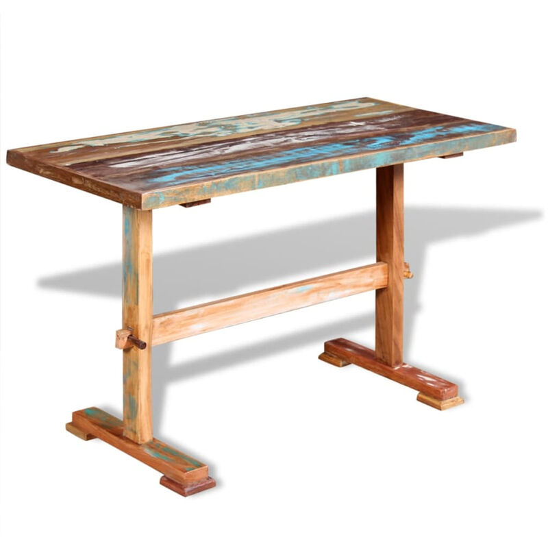 

Mesa de comedor pedestal madera maciza de acacia 120x58x78 cm