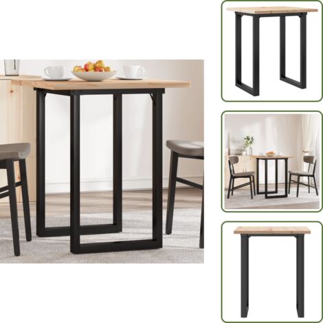 Mesa de comedor pino - vidaXL Mesa de comedor marco O madera maciza pino y acero 70x70x75,5cm -