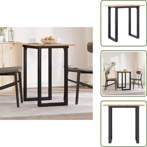 Mesa de comedor pino - vidaXL Mesa de comedor marco O madera maciza pino y acero 80x50x75 cm -