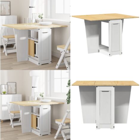 Mesa de comedor plegable mariposa Corona madera pino blanco - Mesa de comedor extensible - Mesa de comedor de madera