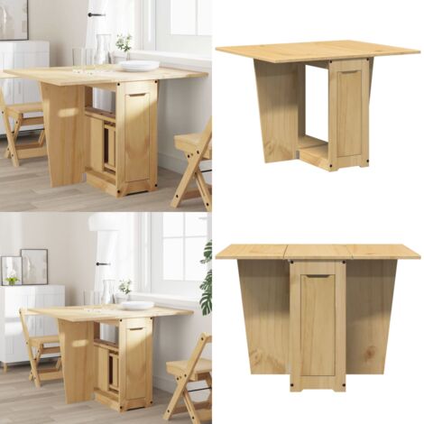 Mesa de comedor plegable mariposa Corona madera pino marrón - Mesa de comedor extensible - Mesa de comedor de madera