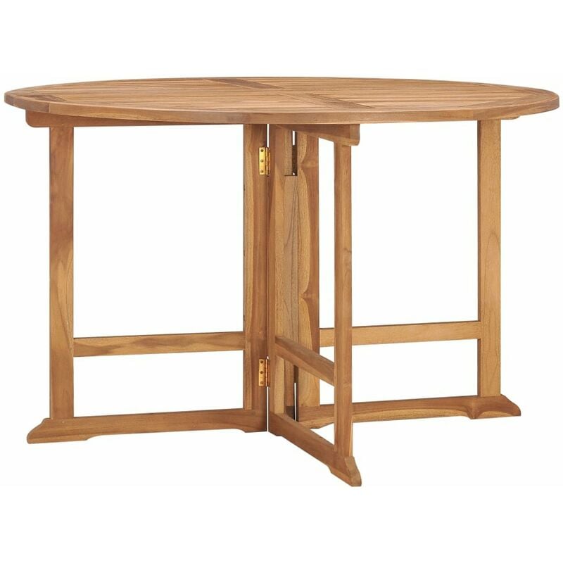 

Happyshopping - Mesa de comedor plegable para jardin madera de teca Ø120x75 cm