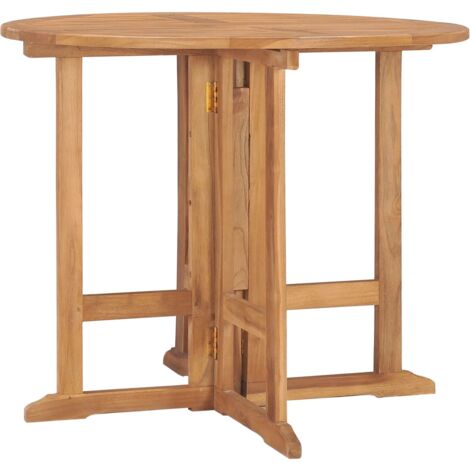 Mesa de comedor plegable para jardín madera de teca Ø90x75 cm vidaXL