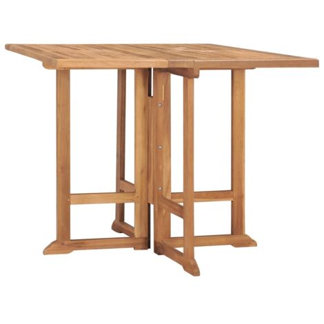Mesa de comedor plegable para jardín madera de teca 90x90x75 cm