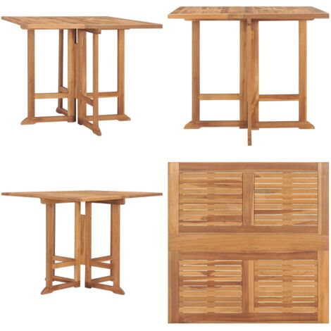 Mesa de comedor plegable para jardín madera de teca 90x90x75 cm - Mesa de comedor - Madera de teca