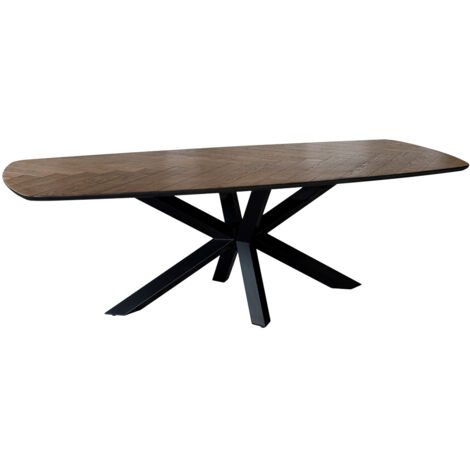 Mesa de comedor rectangular color nogal 240x100x76h cm