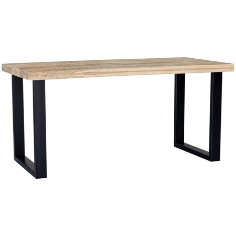Mesa de comedor rectangular de mango natural y patas de  160x80x76