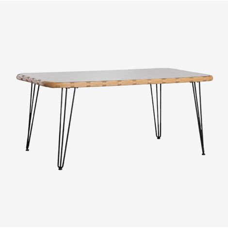 Mesa de Comedor Rectangular en Mimbre Sintético (180x90 cm) Leribert SKLUM             
