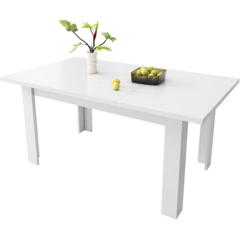 Mesa de comedor rectangular, mesa de ocio blanca con espacio de almacenamiento oculto, ideal para salón, comedor, dormitorio y oficina (120 x 70 cm).