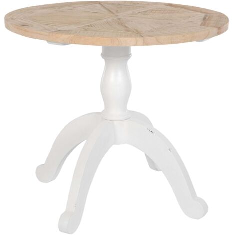 Mesa de comedor redonda Ø 90 cm madera natural / blanco 100009222