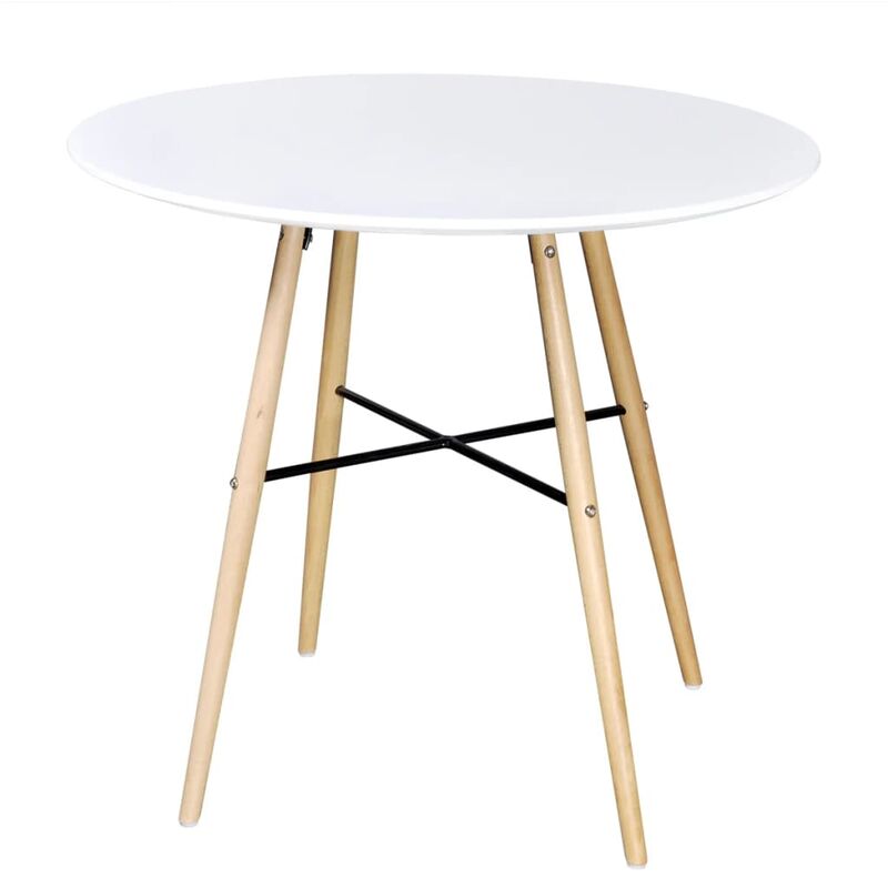 

vidaXL Mesa de Salón Comedor Redonda de MDF Blanca - Blanco