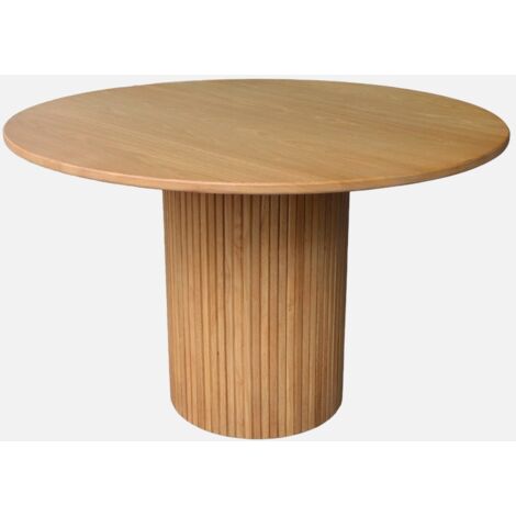 Mesa de comedor redonda de madera, 4 plazas