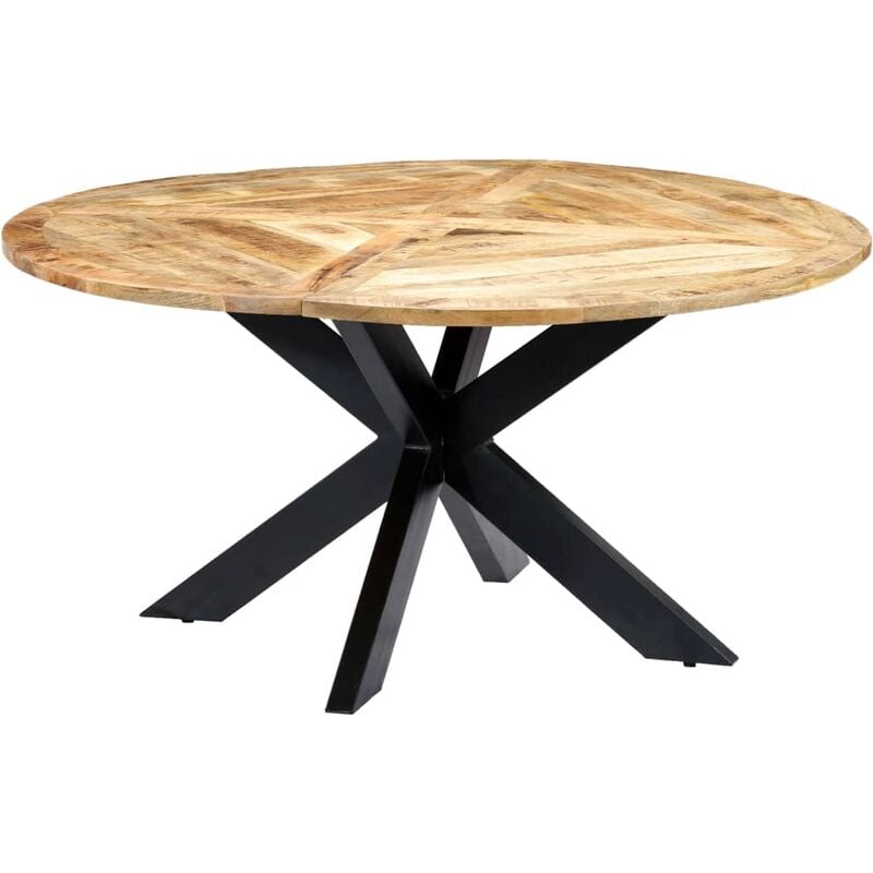 

vidaXL Madera Maciza de Mango Mesa de Comedor Redonda 150x76 cm - Marrón