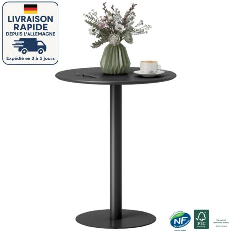 Mesa de comedor redonda negra, mesa de comedor escandinava, mesa de balcón redonda pequeña (Ø60 x 72 cm)