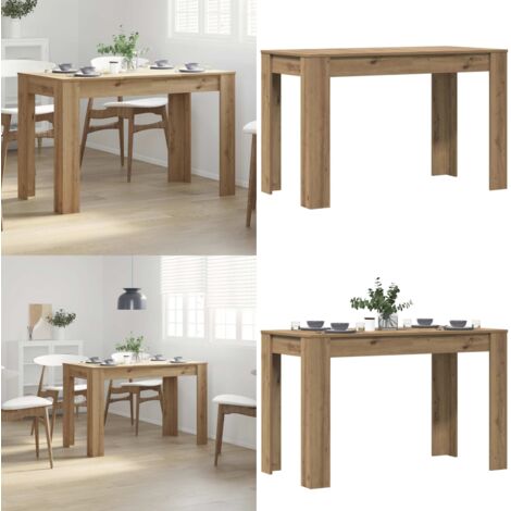 Mesa de Comedor Roble Artesano 120x60x76cm madera reconstituida - Madera de ingeniería - Mesa de comedor artesanal