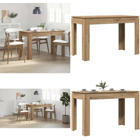 Mesa de Comedor Roble Artesano 120x60x76cm madera reconstituida - Mesa de comedor de roble - Mesa de comedor de madera